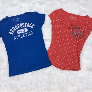 Aeropostale Graphic Tees Medium Blue Orange